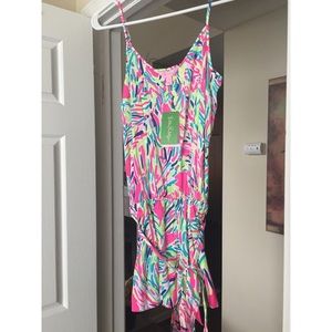 NWT Lilly Pulitzer Deanna Romper Multi Palm Reader
